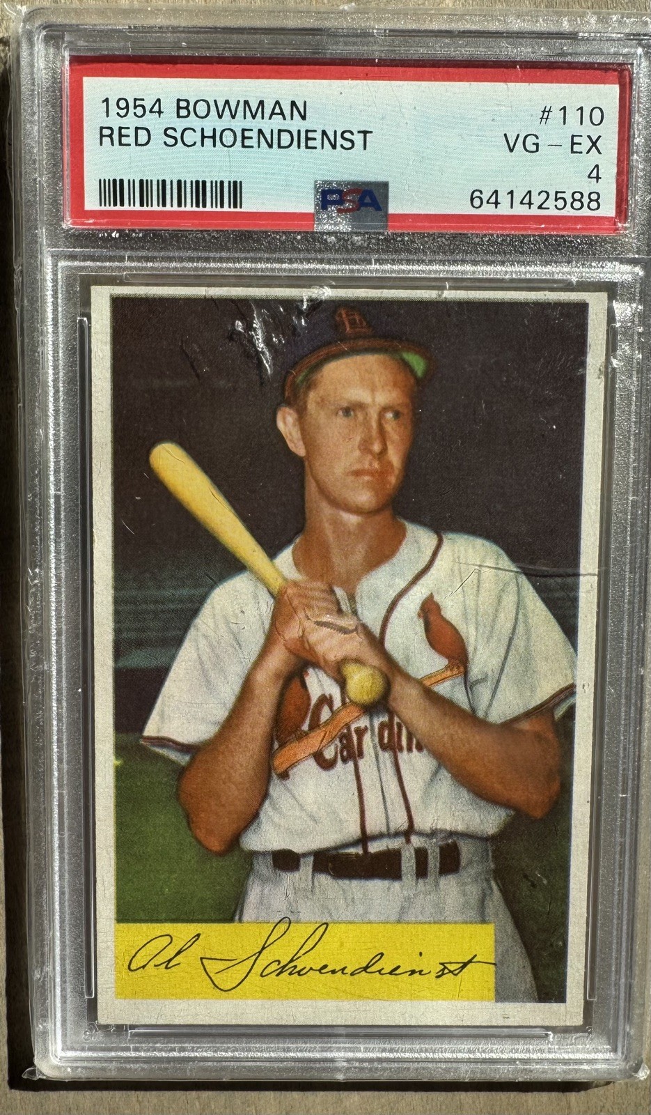 1954 Bowman Red Schoendienst #110 PSA 4 Saint Louis Cardinals