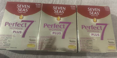 3 x 60 Seven Seas Perfect7 Woman Plus Multivitamin Duo Tabletten & Omega Ablaufdatum 04/26