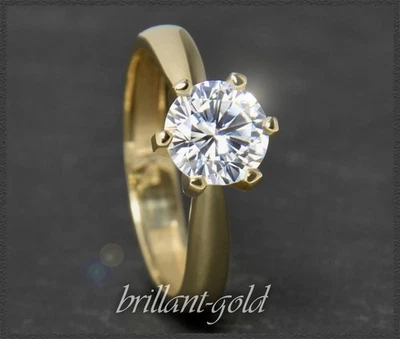 Brillant Solitär Ring aus 585 Gold; Diamant mit 1,43ct in 14 Karat Gelbgold, NEU - Bild 1 von 4