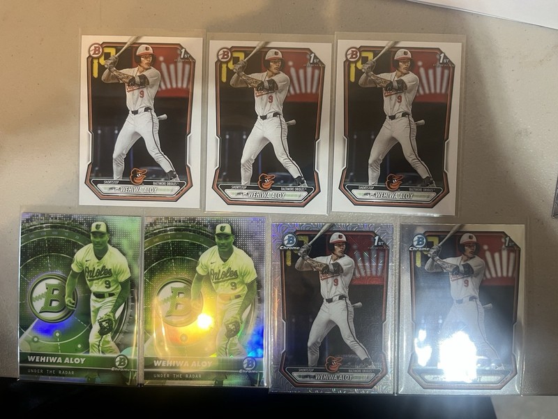 wehiwa aloy 2026 1st Bowman Chrome Mojo/Under The Radar/Base Lot Of 7