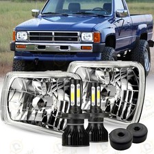 2pcs H6054 7"x6" LED Headlight Hi-Lo Beam Headlamp For Jeep Toyota Truck Pickup