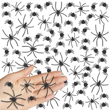 Junware Fake Spiders, 200 Pieces Realistic Plastic 3 Sizes Black