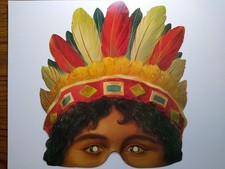 Máscara de Papel Vintage Pluma Tocado Disfraz Accesorio Sin Marca