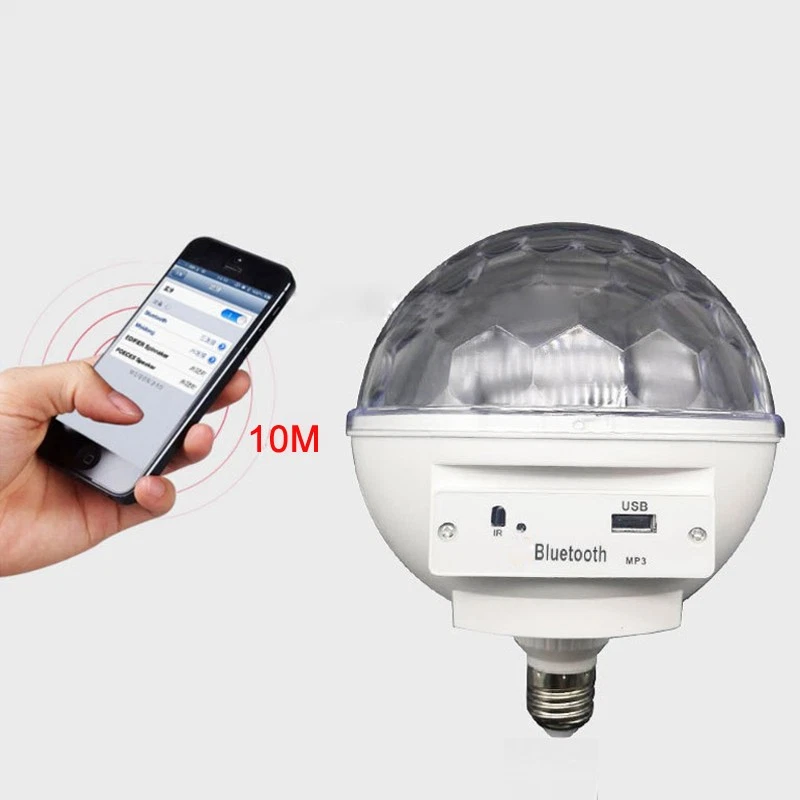 Colorful LED Revolving Stage Light Magic Ball Light Bluetooth E27 Disco Light a - Image 4 of 4