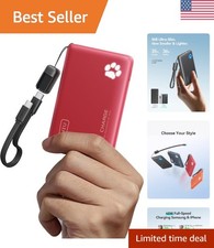 INIU 10000mAh 45W PD Portable Charger Slim Fast Charging Power Bank Red