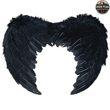 Angel Wings Black Large 23.62 in x 17.71 in Feather Costume Accessory