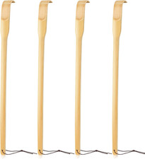 Bamboo Back Scratcher 4 PCS,16.5" Wooden Back Scratchers  Strong Sturdy
