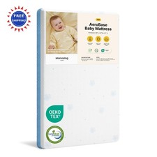 Mini Crib Mattress 38 x 24 2 Stage Breathable Waterproof Outer Cover Portable