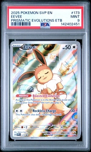2025 POKEMON PRISMATIC EVOLUTIONS ELITE TRAINER BOX PROMO #173 EEVEE PSA 9
