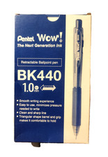 Pentel Wow Blue Ink 1.0mm Retractable Ballpoint Pens BK440 Box of 12