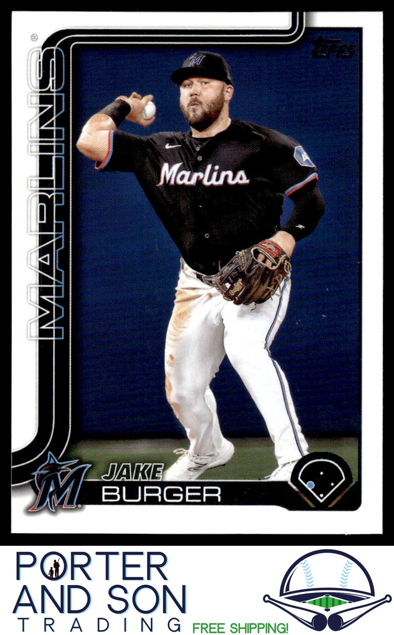 Jake Burger 2025 Topps Series 1 #330 Miami Marlins Baseball Card