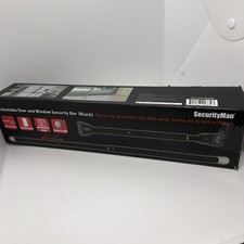 SecurityMan 2-in-1 Adjustable Door & Window Security Bar (1-Pack, Black)