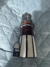 Vintage Stained Glass Lighthouse Decoration 6 Inches Brown/White Beach Decor
