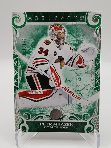 2024-25 Upper Deck Artifacts 104 Petr Mrazek Emerald #/149 Blackhawks