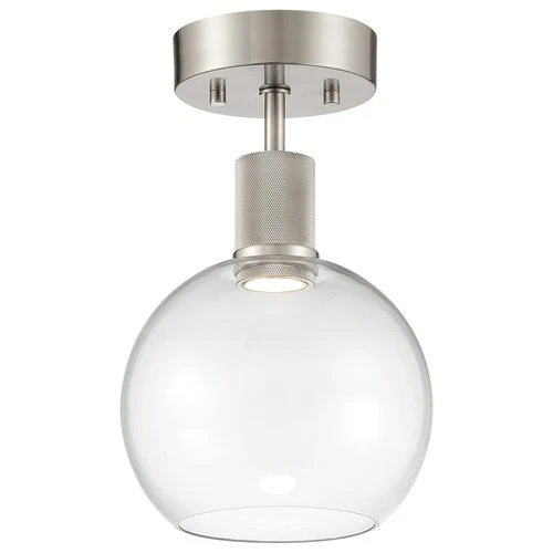 Access Lighting 63148LEDD/CLR Port Nine 8"W LED Semi-Flush Globe - Silver - Picture 9 of 12