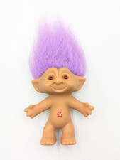 Vintage Purple Hair Treasure Troll Doll Good Luck Bingo 5"