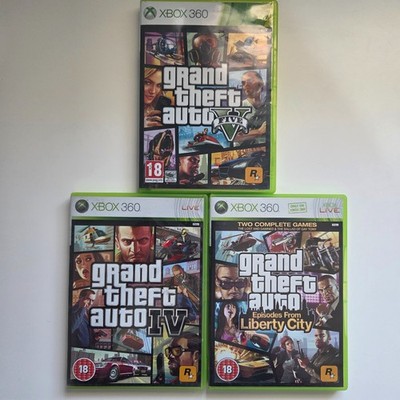 Grand Theft Auto IV + Liberty City Stories und GTA V PAL Xbox 360 Spielepaket
