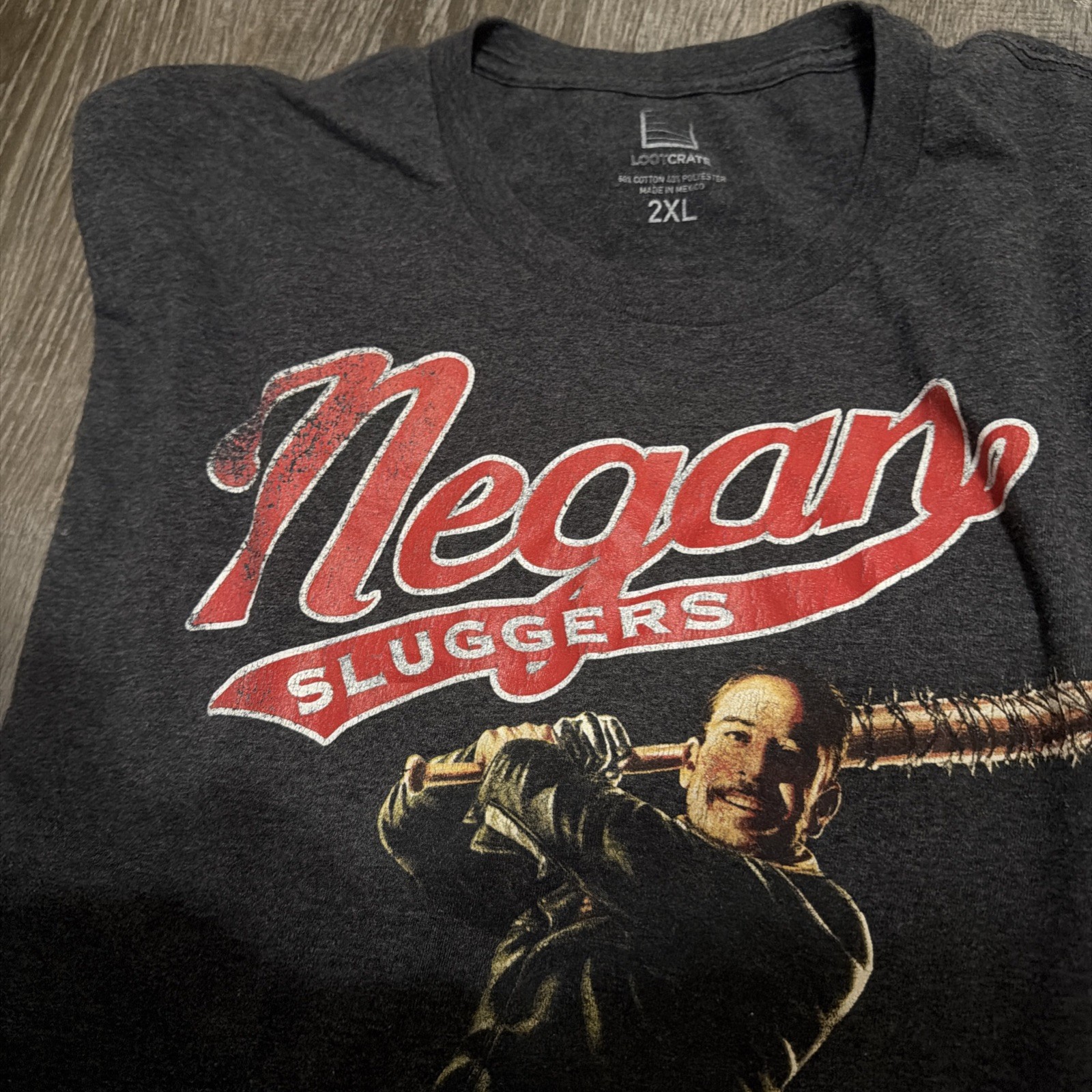Negan Sluggers Walking Dead Loot Crate Men's Dark Grey 2XL  T-Shirt image 7
