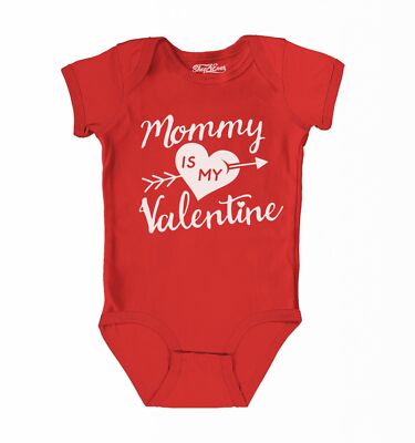 Mommy Is My Valentine Baby Bodysuit Funny Mamas Boy Vday