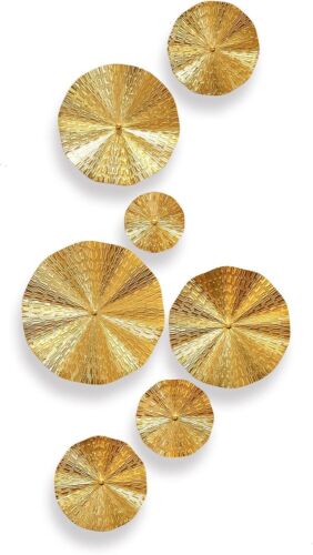 Gold Wall Decor for Living Room Hallway, 7PCS Metal Wall Art Hanging