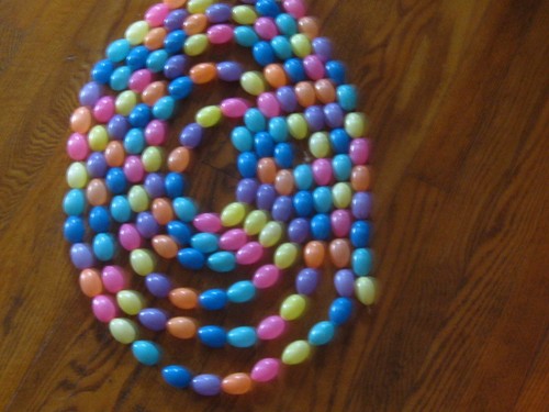 Colorful Blow Mold Plastic Easter Egg Garland String 12 foot and 68" - Picture 3 of 4