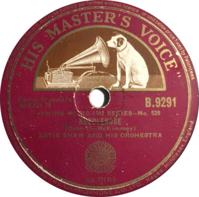 SCHELLACK Artie Shaw And His Orchestra Carnival / Needlenose His Masters Voi