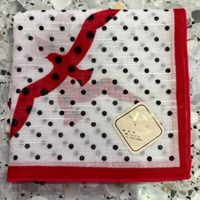CLASSIC MEN HANDKERCHIEF COTTON POLKA DOTS RED BIRDS POCKET SQUARE 15" ART M202