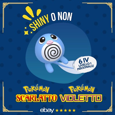 Poliwag Shiny or Not   6 IV Customizable Pokemon Scarlet Purple   
