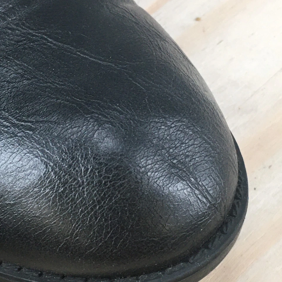 Botas Diba para mujer 9,5 M tacón botines al tobillo negro imitación cuero hebilla con cordones Foto 4 de 4