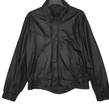 HJC Leather Motorcyle Jacket Mens 44 Black