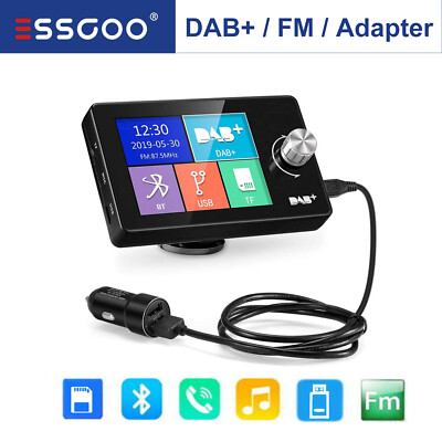 DAB+ Autoradio Adapter Bluetooth FM Transmitter Musik Bildschirm 2.8'' LCD USB TF