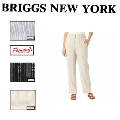 #ad Briggs Ladies#x27; Linen Blend Pant L12 $16.91
