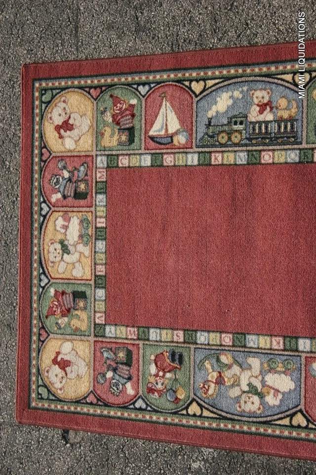 Milliken Toy Parade ABC Kid's Room Rug Rectangular Nylon Rose Quartz 4x6' $495 - Image 2 of 4