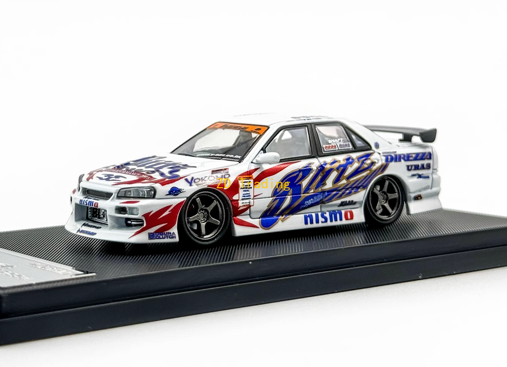 MORTAL MODEL D1 GRAND PRIX スカイラインGT-R Mortal 1:64 Gray JP D1 Skyline GTR ER34 Sport Model Diecast