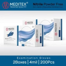 MEDITEX® Blue Exam/Medical Disposable Nitrile Gloves Powde-Free 4mil 200PCS