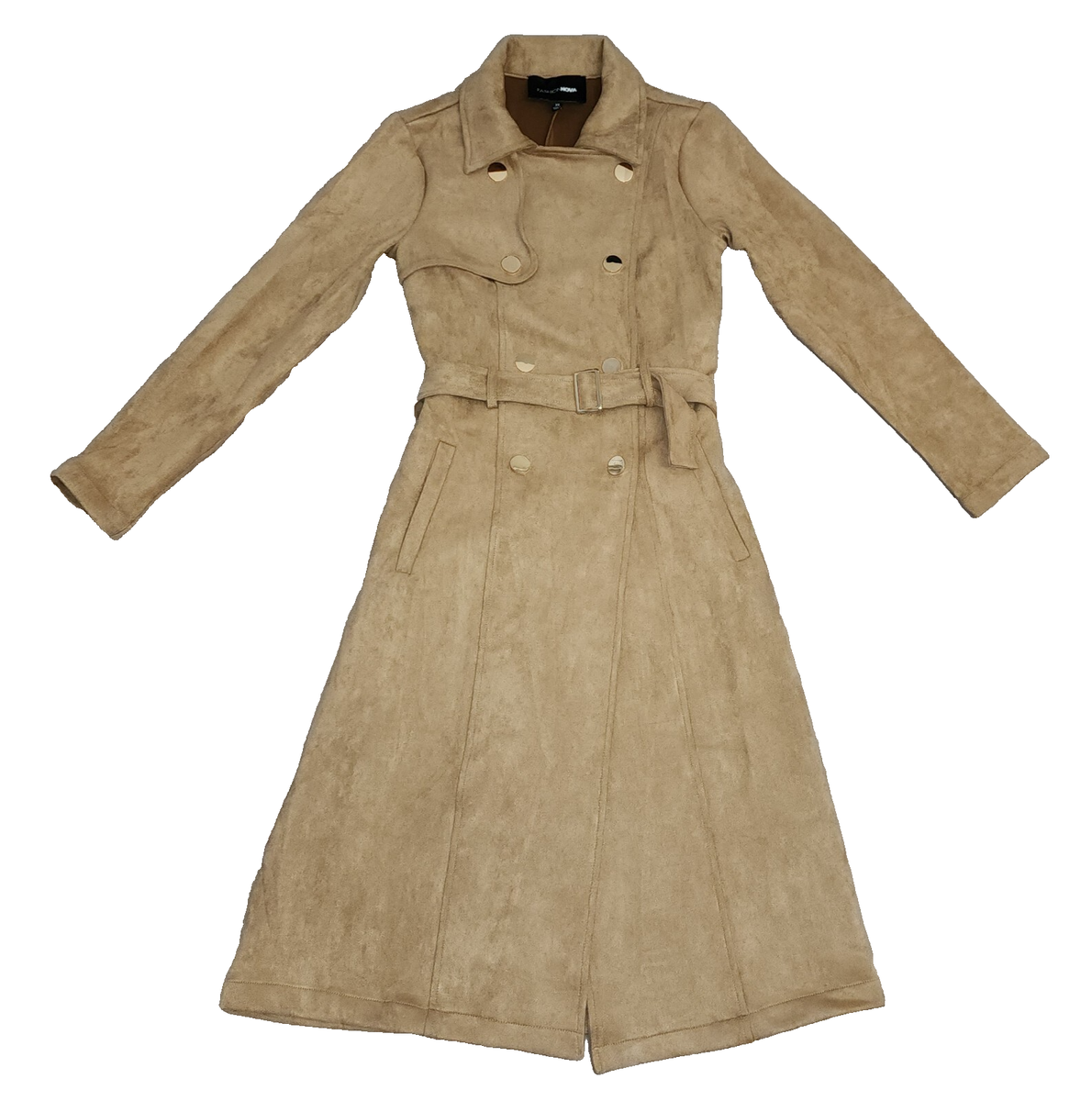 Fashion Nova Belt Your Heart Trench Camel Coat Size XS | eBay