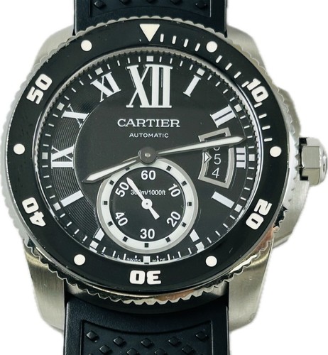 Discount Cartier Calibre de Cartier Diver W7100056 3729 Mens Excellent A2883 - Picture 3 of 11