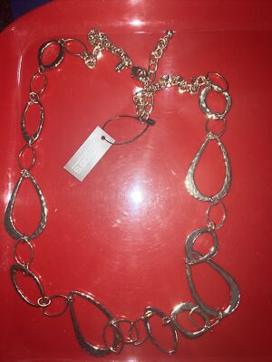 CHICOS Vintage Open Loop Chain, NWT, CHICO S, 18  Drop, Goldtone Shine NWT