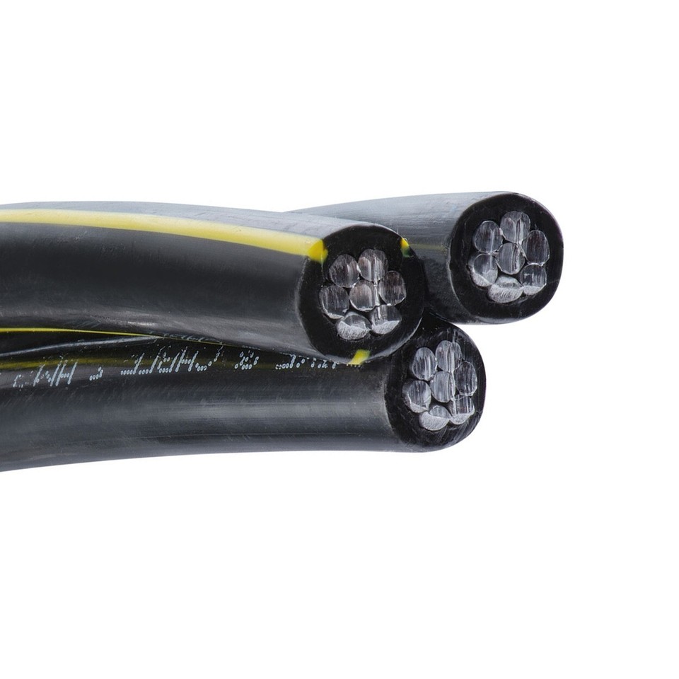 100' Erskine 6-6-6 Triplex Aluminum URD Direct Burial Cable (70 Amp ...