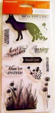What a Fox Card Sentiments Clear Acrylic Stamp Set by Fiskars 103780-1001 NEW!