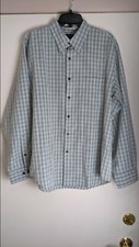 Dockers Men's Mint Green/Black Plaid Button-Down Collared Long Sleeve Dress Sz L