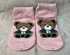 Women's Cute Cartoon TEDDY BEAR Pink Print Pattern Ankle Socks Fashion Sock Set