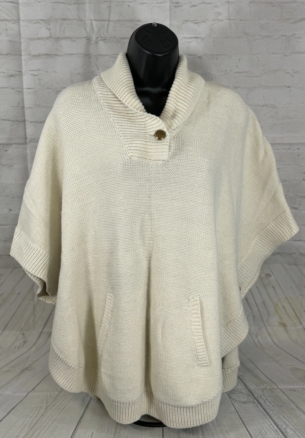 Lauren Ralph Lauren Woman Knit Poncho Sweater XL Preppy Outdoor Gorp Capsule