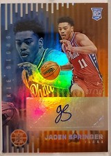 2021-22 NBA Illusions Jaden Springer Rookie Signs AUTO orange #7/10 76ers