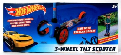 Sakar Hot Wheels 3 Wheel Tilt Scooter Ride With Racecar Speed Age
