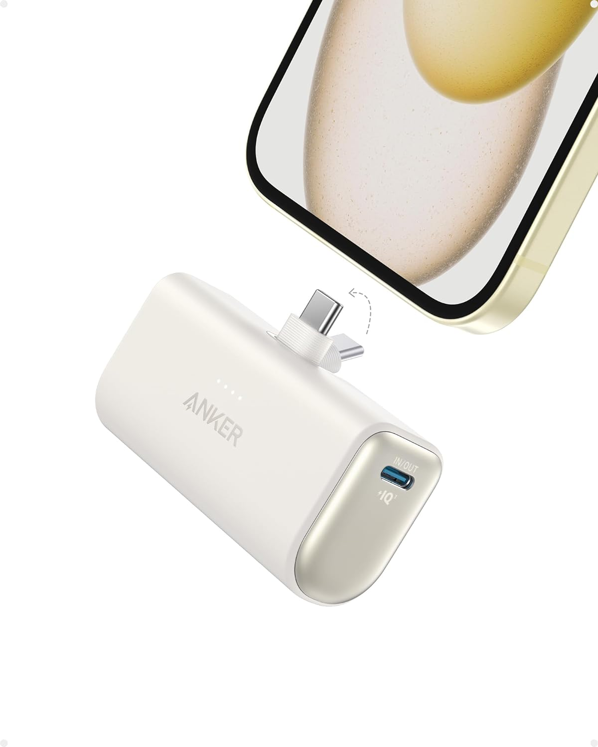 Iphone 16 Portable Charger, Nano Power Bank with Built-In USB C Connector, 5,000-image