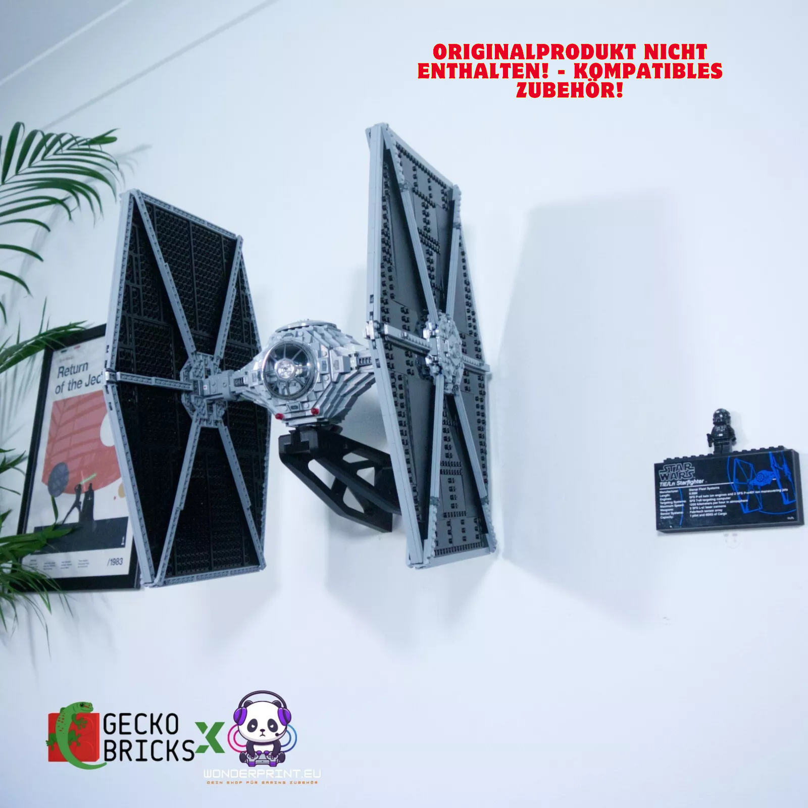 Wandhalterung Halter Display passend für LEGO® Star Wars UCS TIE Fighter 75095