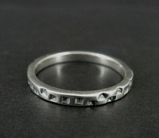 Karthia Ring Silver Band with Design Sterling 925 Ring Band Size 9