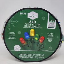 Holiday Time 240 LED Dome Multicolor Mini Lights Green Wire 64 FT Long I/Outdoor