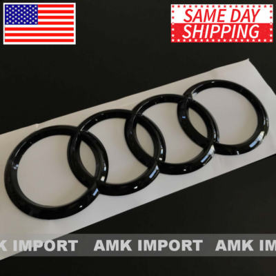 AUDI Rings Emblem Gloss Black Rear Trunk Badge Logo A1 A3 S3 A4 S4 A5 S5 A6 S6 